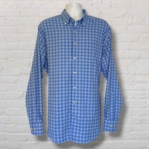 Peter Millar Jordan Natural Touch Performance Sport Shirt XL Blue Summer Comfort - Picture 3 of 16